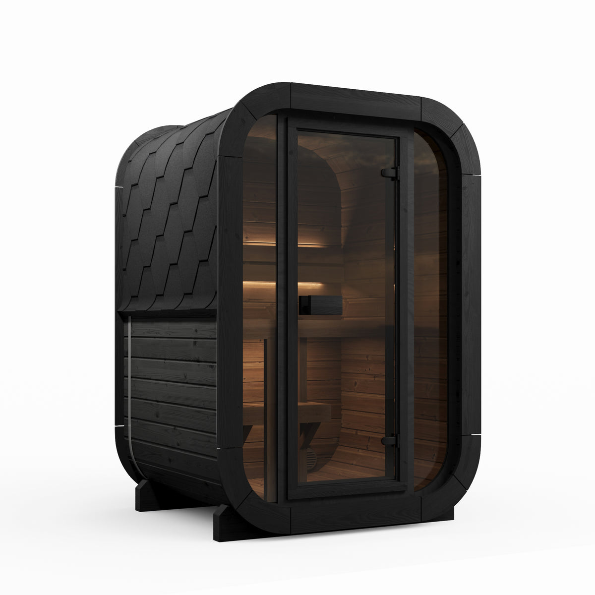 SaunaLife CL3GB Black Outdoor Sauna Kit – Up to 2 People – DIY Paint Included