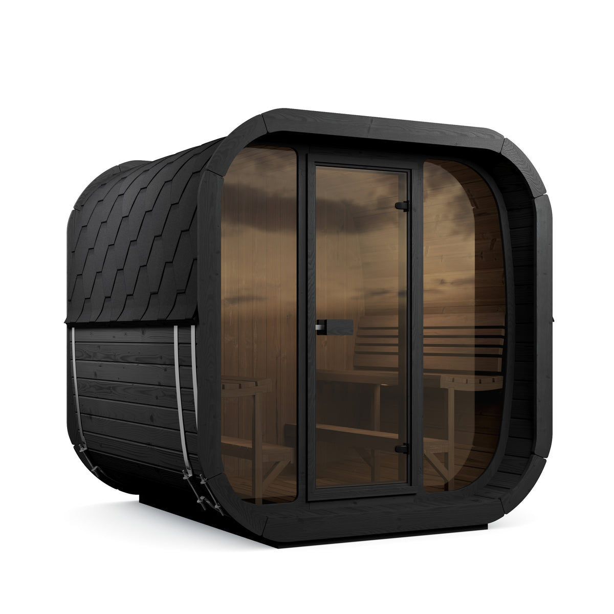 SaunaLife CL7GB Black Outdoor Sauna Kit – Up to 6 People – DIY Paint Included