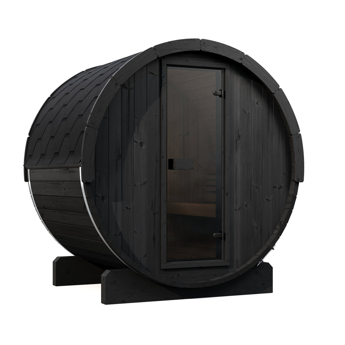 SaunaLife E6B Black Barrel Sauna Kit – Up to 3 People – DIY Paint Included