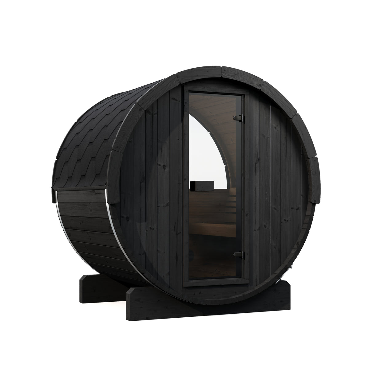 SaunaLife E6WB Black Barrel Sauna Kit – Up to 3 People – DIY Paint Included