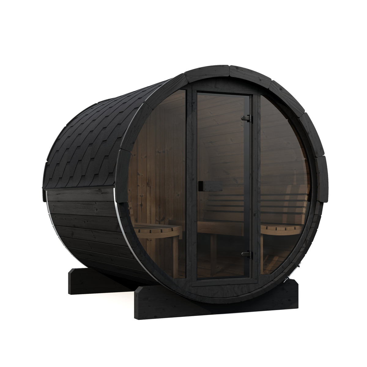 SaunaLife E8GB Black Barrel Sauna Kit – Up to 6 People – DIY Paint Included