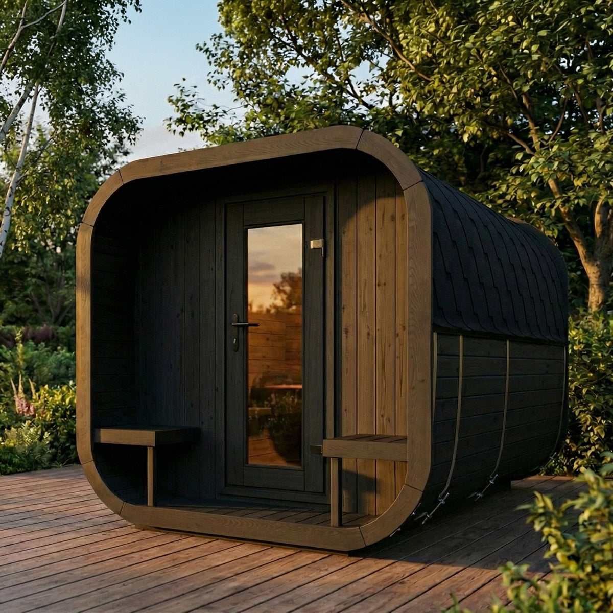 SaunaLife CL12GCPB Black Sauna Suite Kit – Up to 8 People – DIY Paint Included