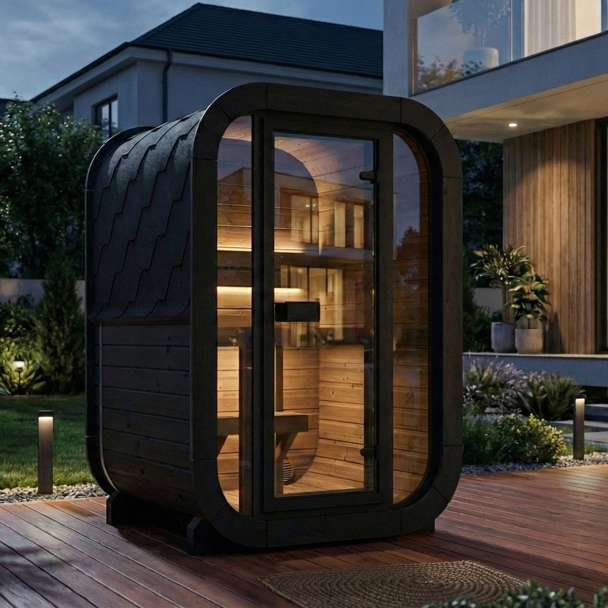 SaunaLife CL3GB Black Outdoor Sauna Kit – Up to 2 People – DIY Paint Included