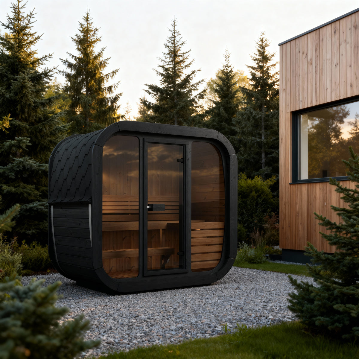 SaunaLife CL4GB Black Outdoor Sauna Kit – Up to 3 People – DIY Paint Included