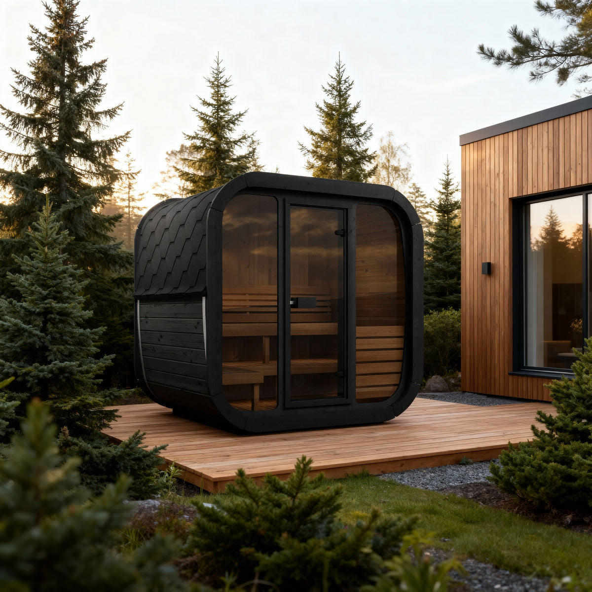 SaunaLife CL5GB Black Outdoor Sauna Kit – Up to 4 People – DIY Paint Included