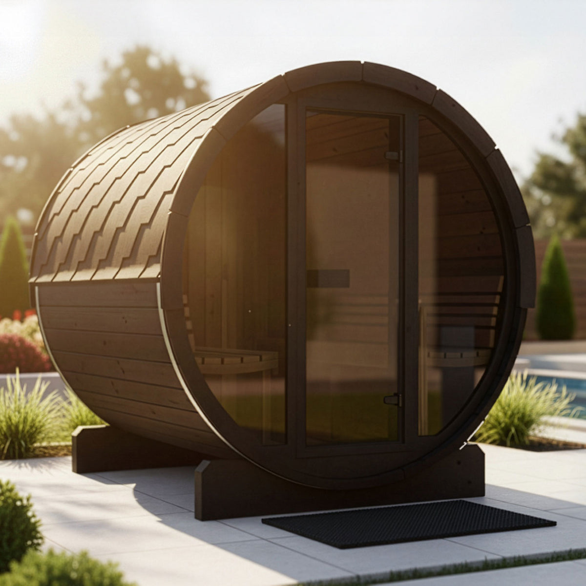 SaunaLife E8GB Black Barrel Sauna Kit – Up to 6 People – DIY Paint Included