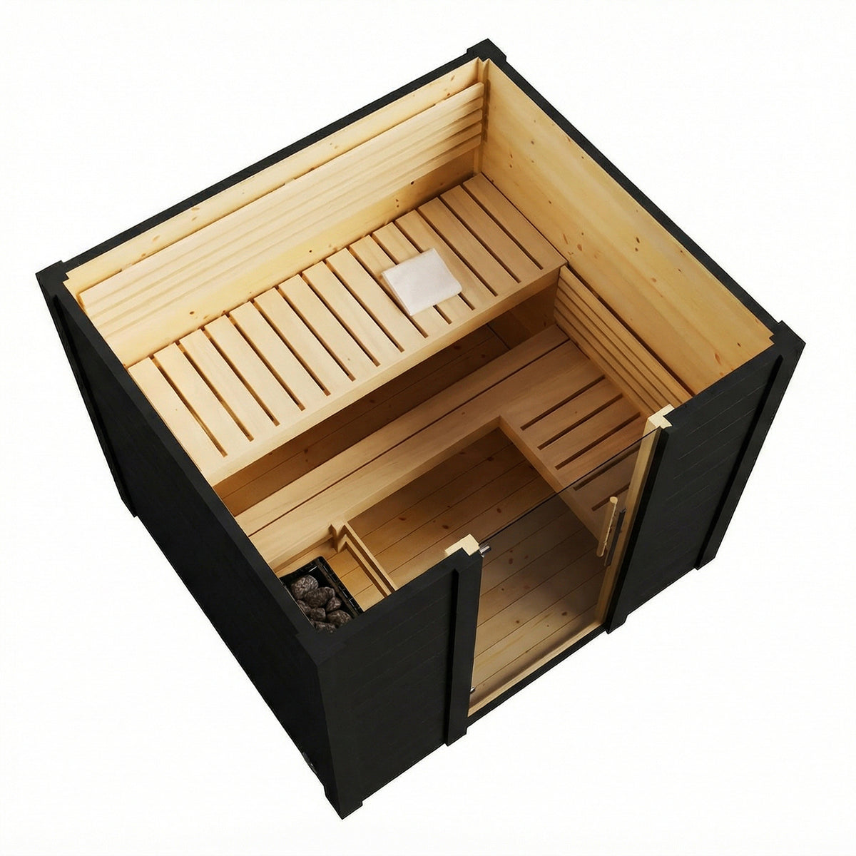 SaunaLife G2B Black Outdoor Sauna Kit – Up to 4 People – DIY Paint Included
