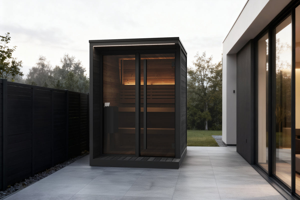 SaunaLife GL4B Black Outdoor Sauna Kit – Up to 4 People – DIY Paint Included