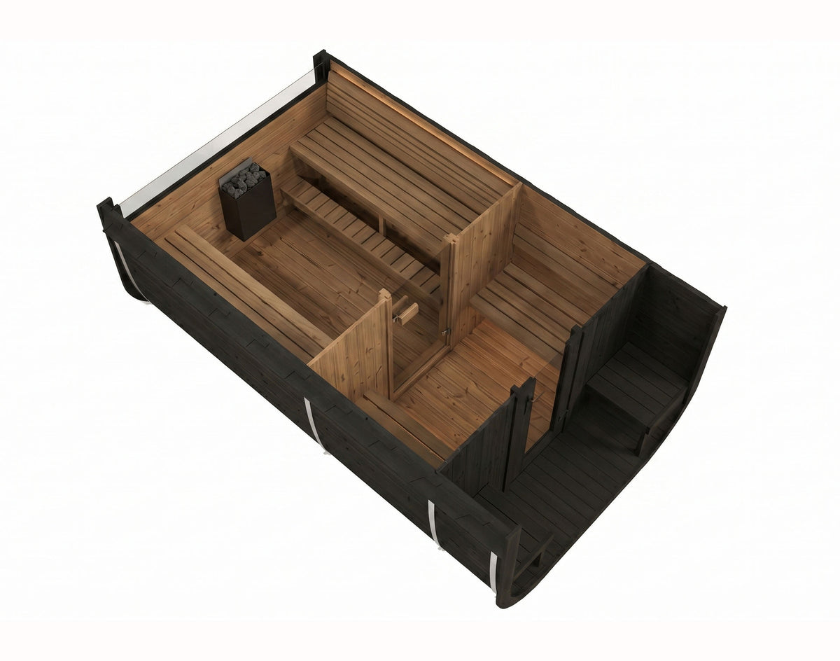 SaunaLife CL12GCPB Black Sauna Suite Kit – Up to 8 People – DIY Paint Included