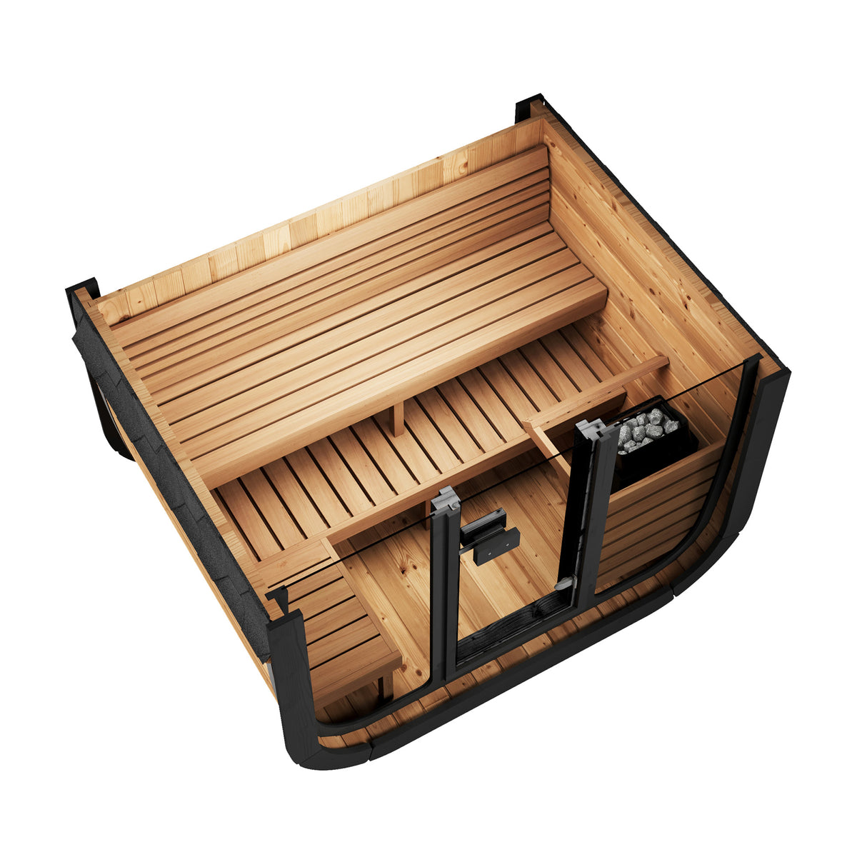 SaunaLife CL5GB Black Outdoor Sauna Kit – Up to 4 People – DIY Paint Included
