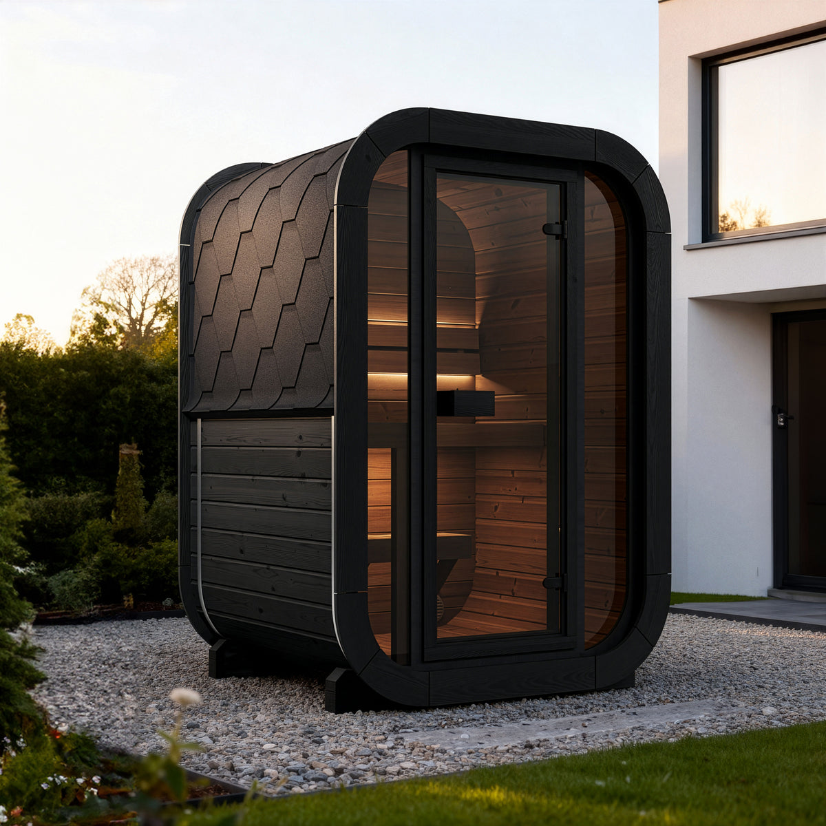 SaunaLife CL3GB Black Outdoor Sauna Kit – Up to 2 People – DIY Paint Included