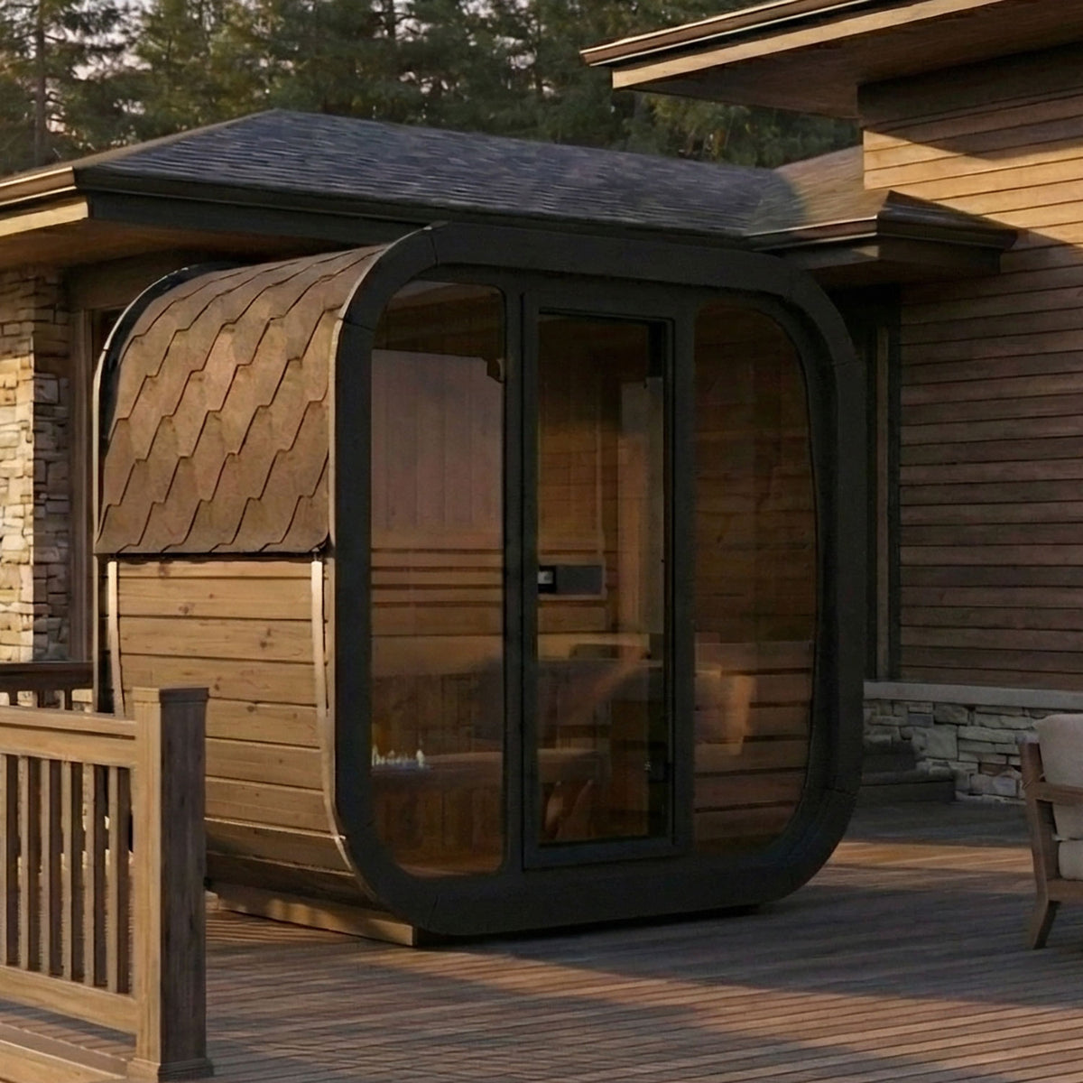 SaunaLife CL4GB Black Outdoor Sauna Kit – Up to 3 People – DIY Paint Included