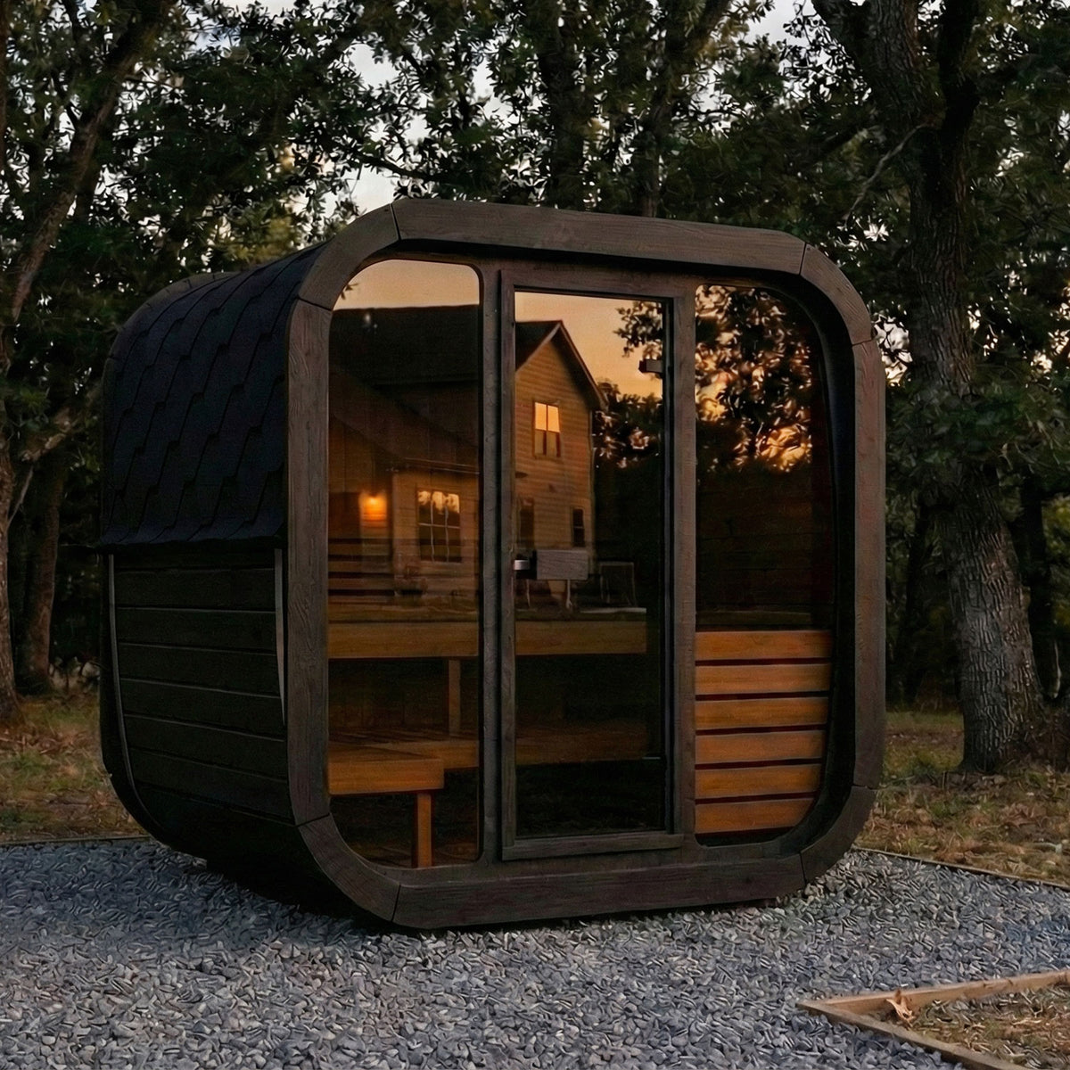 SaunaLife CL5GB Black Outdoor Sauna Kit – Up to 4 People – DIY Paint Included