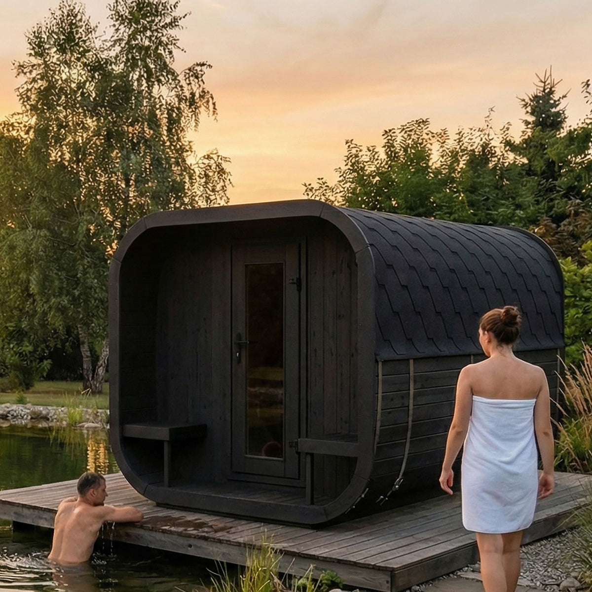 SaunaLife CL12GCPB Black Sauna Suite Kit – Up to 8 People – DIY Paint Included