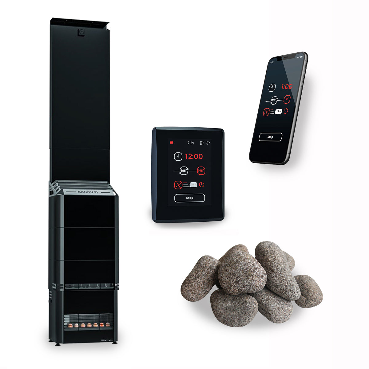 Saunum Air 5 Closed Basket Wi-Fi Sauna Heater Package