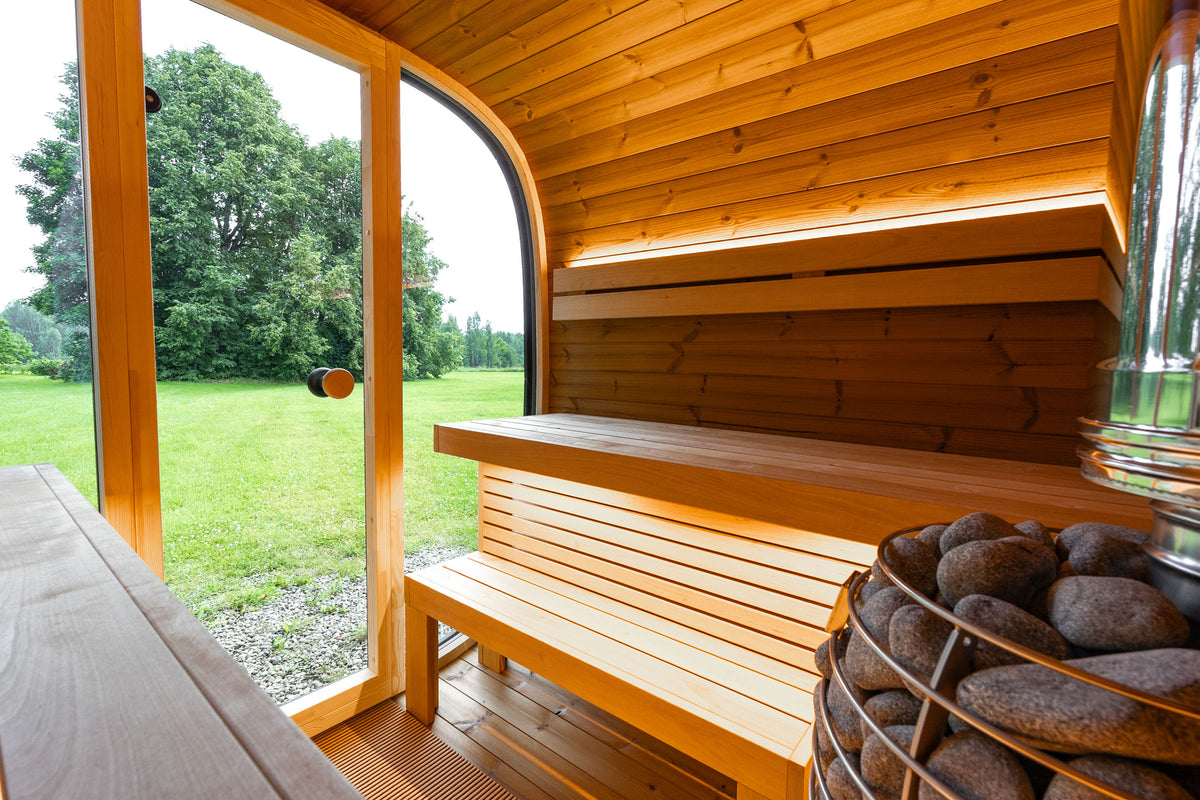 Leil® Saunas Black Cube Comfort (6-Person) Outdoor Sauna