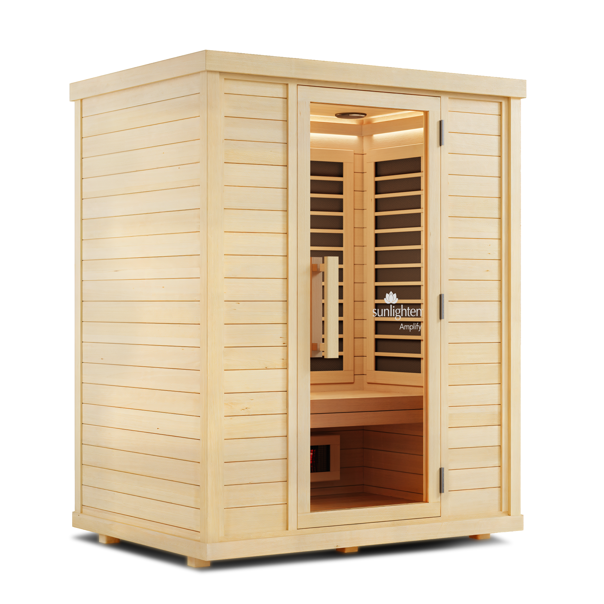 Sunlighten Amplify III 3-Person Full Spectrum Infrared Sauna for Indoor Home Recovery