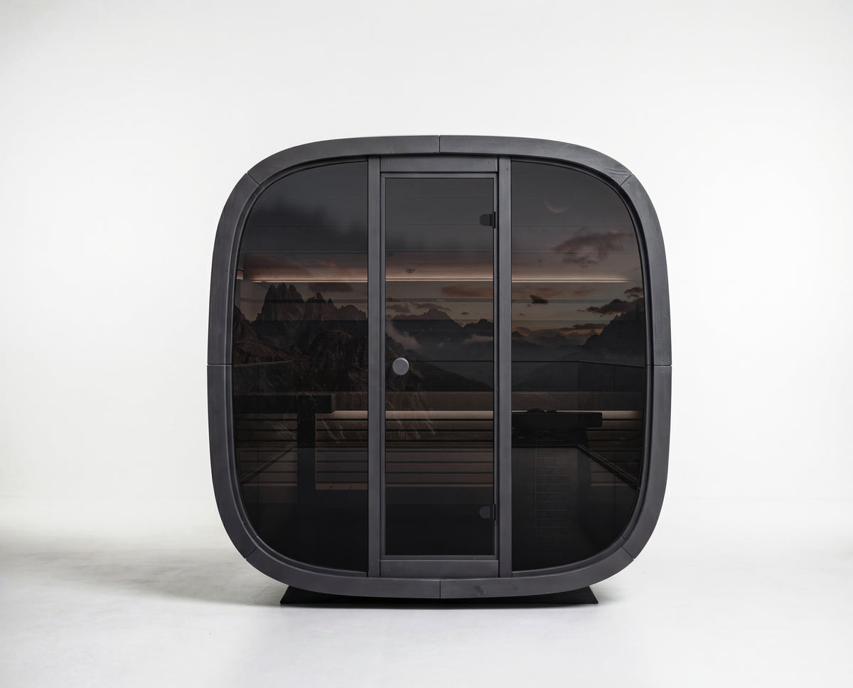 Leil® Saunas Black Cube Classic (4-Person) Outdoor Sauna