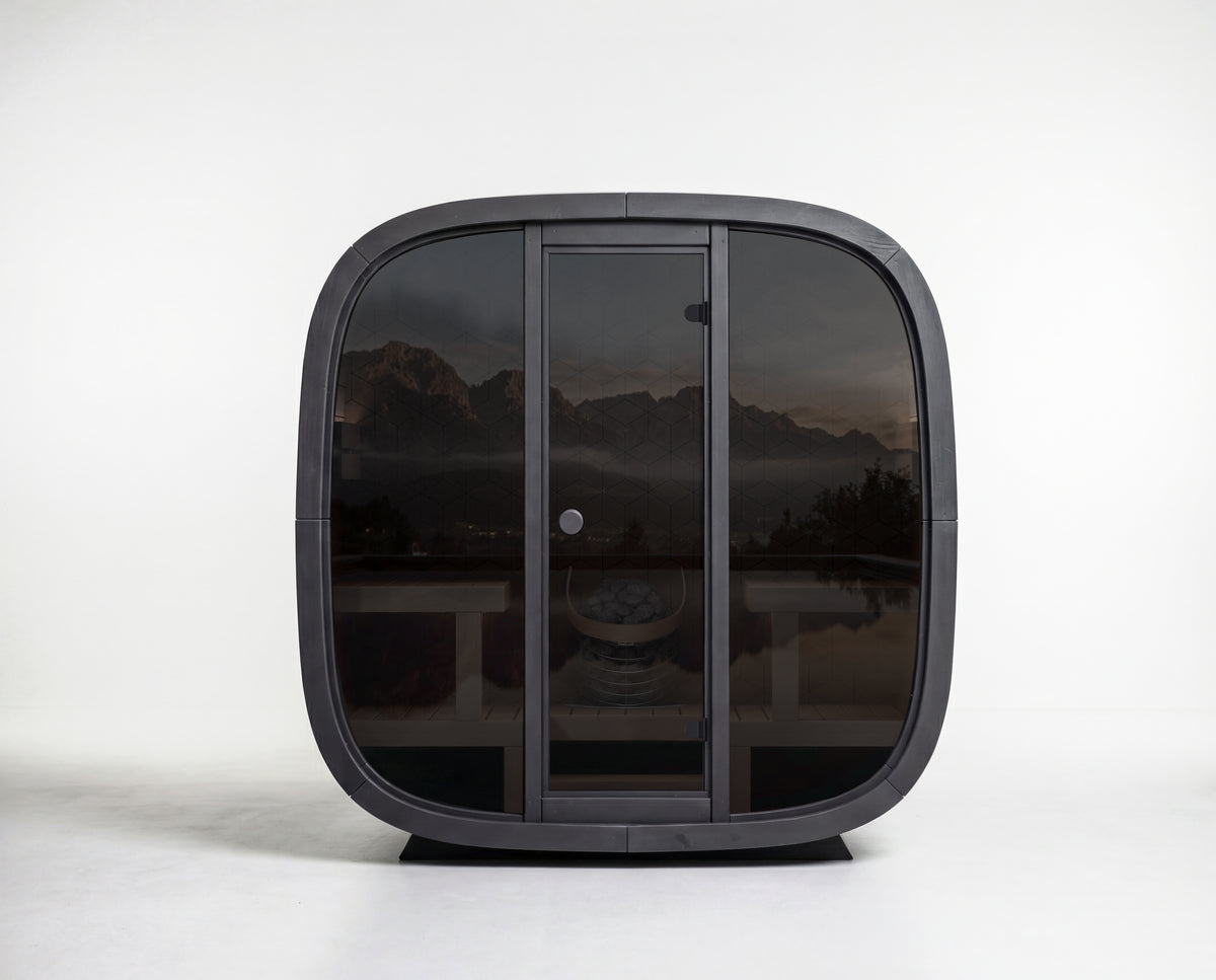Leil® Saunas Black Cube Premium (4-Person) Outdoor Sauna