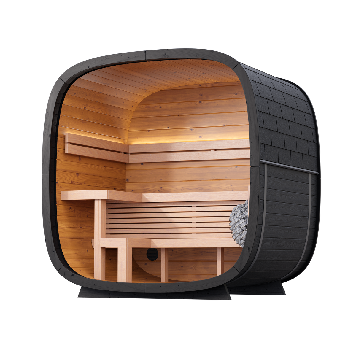 Leil® Saunas Black Cube Classic (4-Person) Outdoor Sauna