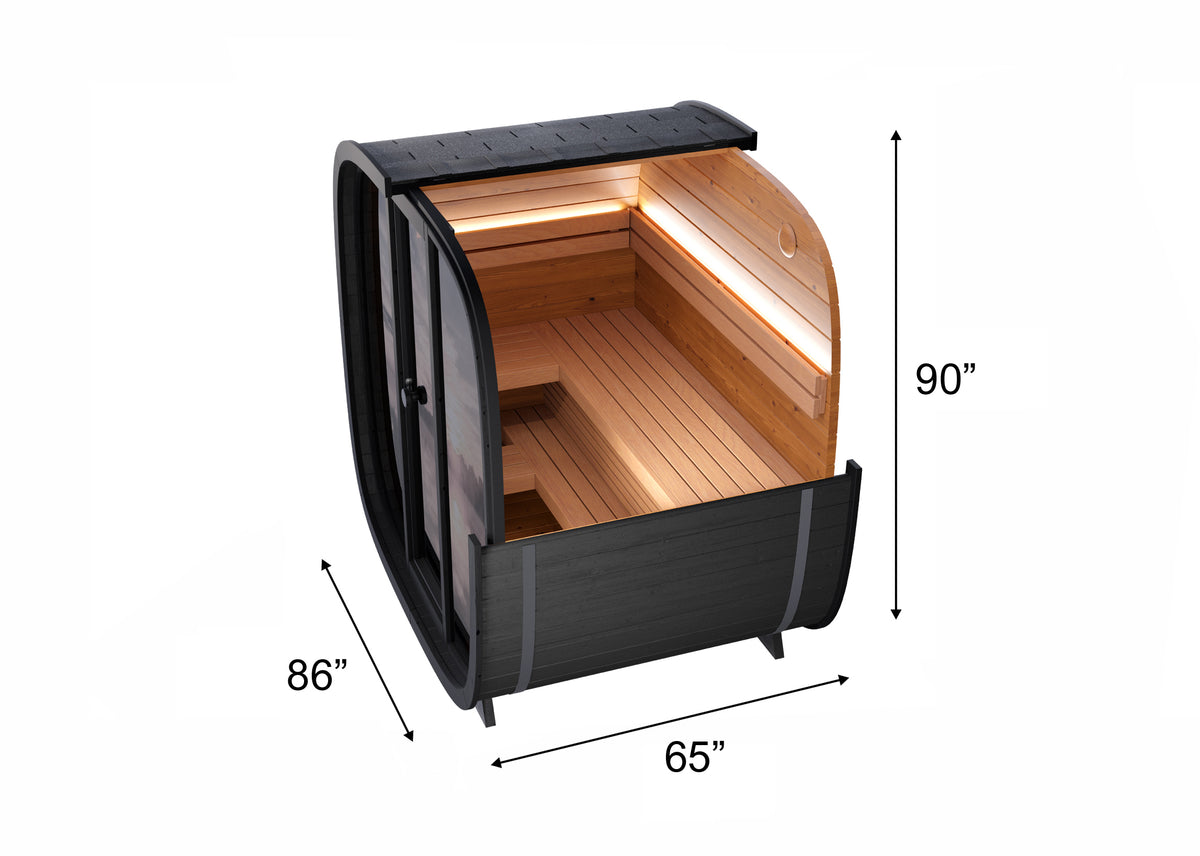 Leil® Saunas Black Cube Classic (4-Person) Outdoor Sauna
