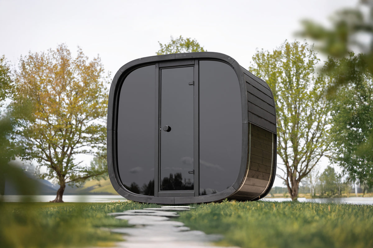 Leil® Saunas Black Cube Classic (4-Person) Outdoor Sauna