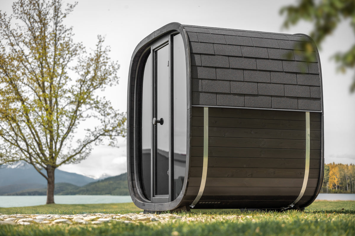 Leil® Saunas Black Cube Classic (4-Person) Outdoor Sauna
