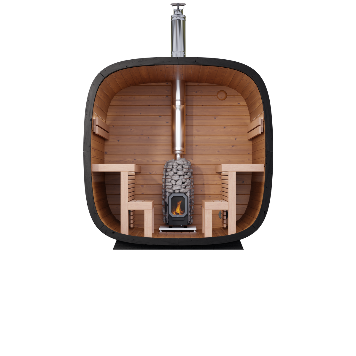 Leil® Saunas Black Cube Comfort (6-Person) Outdoor Sauna