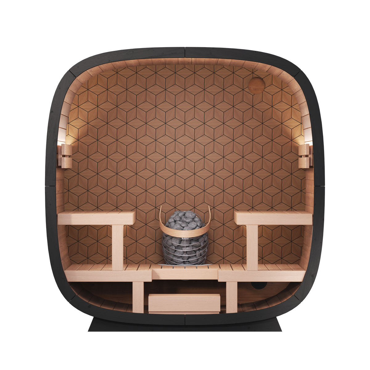 Leil® Saunas Black Cube Premium (4-Person) Outdoor Sauna