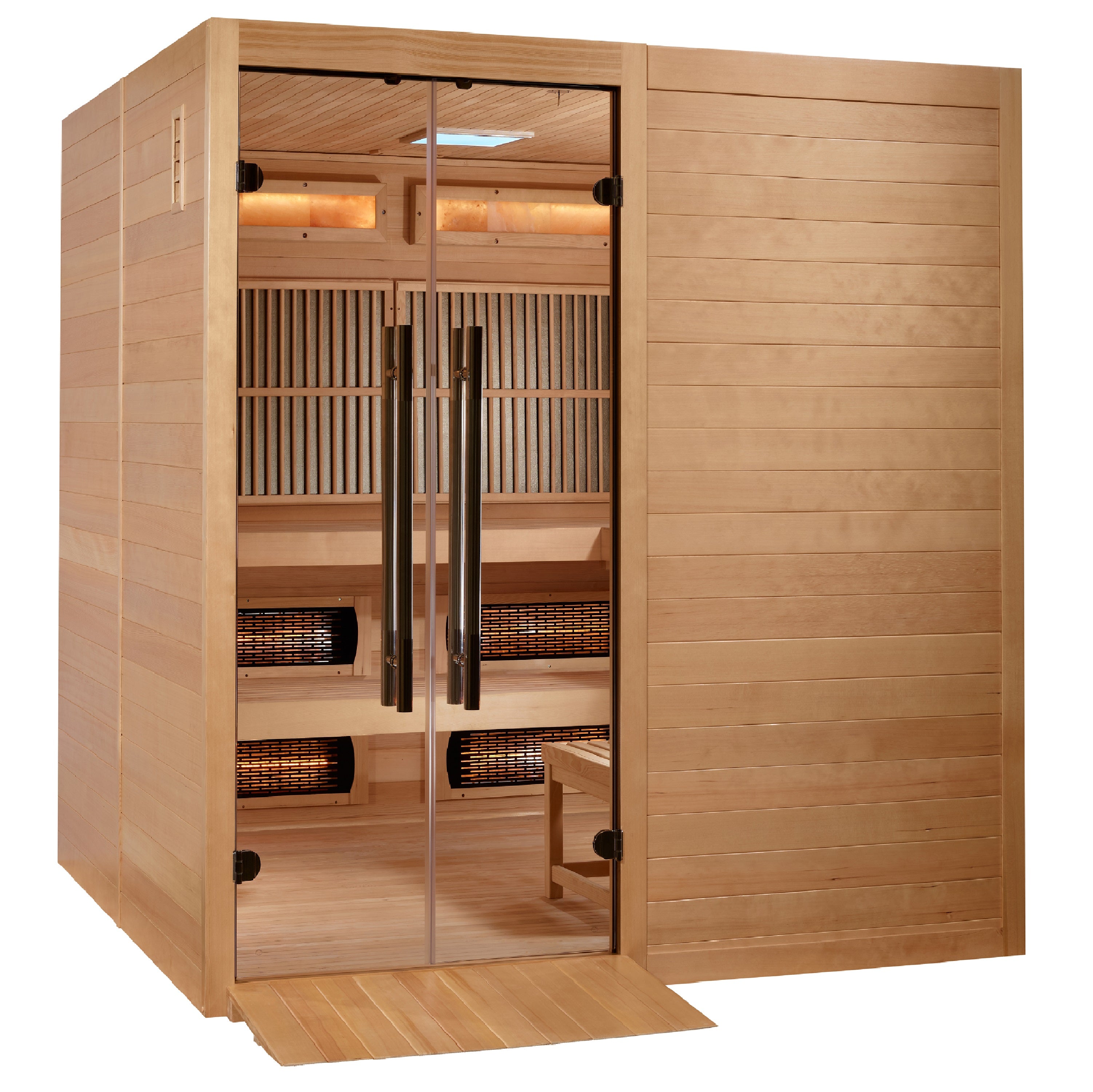 Golden Designs Toledo 6-Person Indoor Hybrid Sauna with Full Spectrum Infrared & Stove