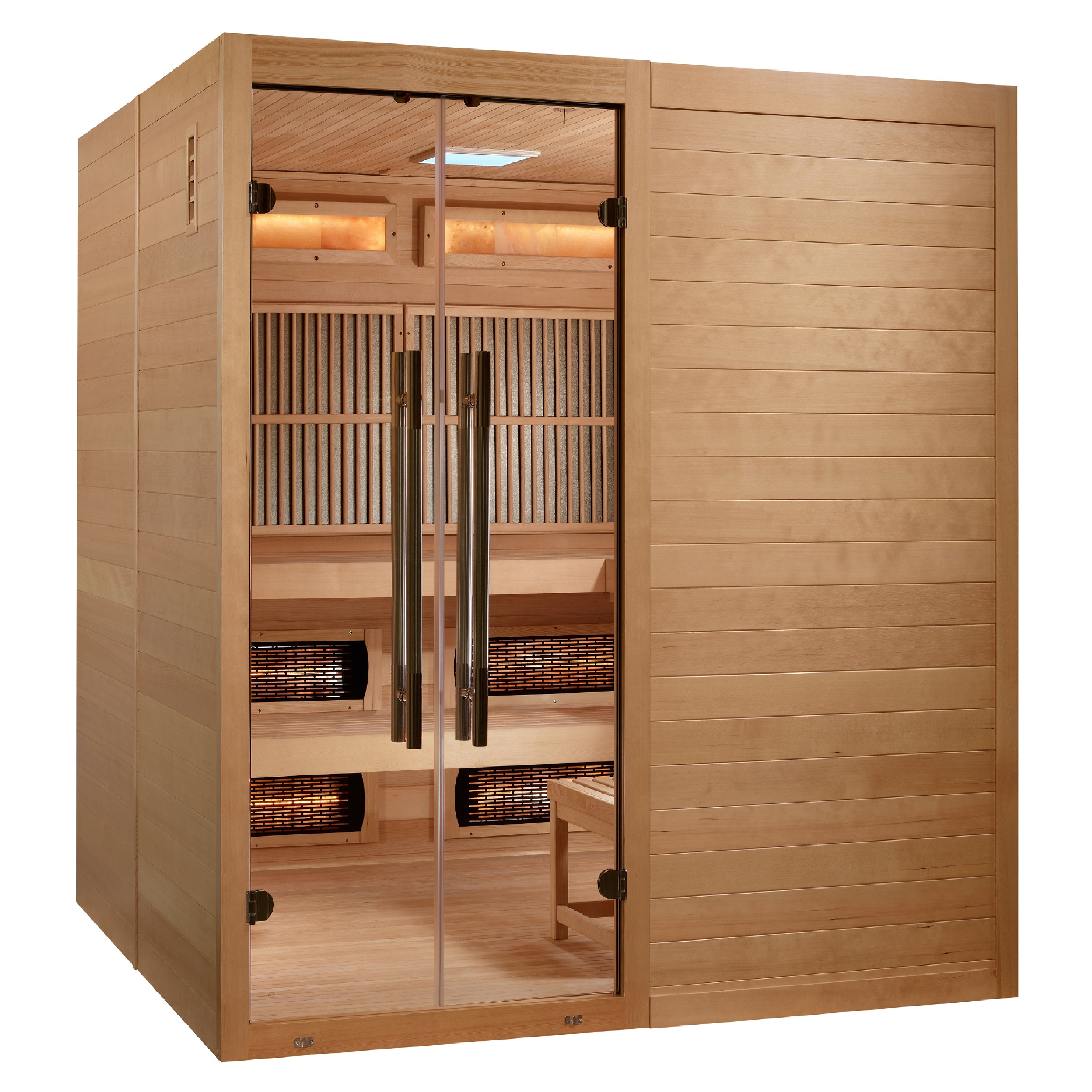 Golden Designs Toledo 6-Person Indoor Hybrid Sauna with Full Spectrum Infrared & Stove