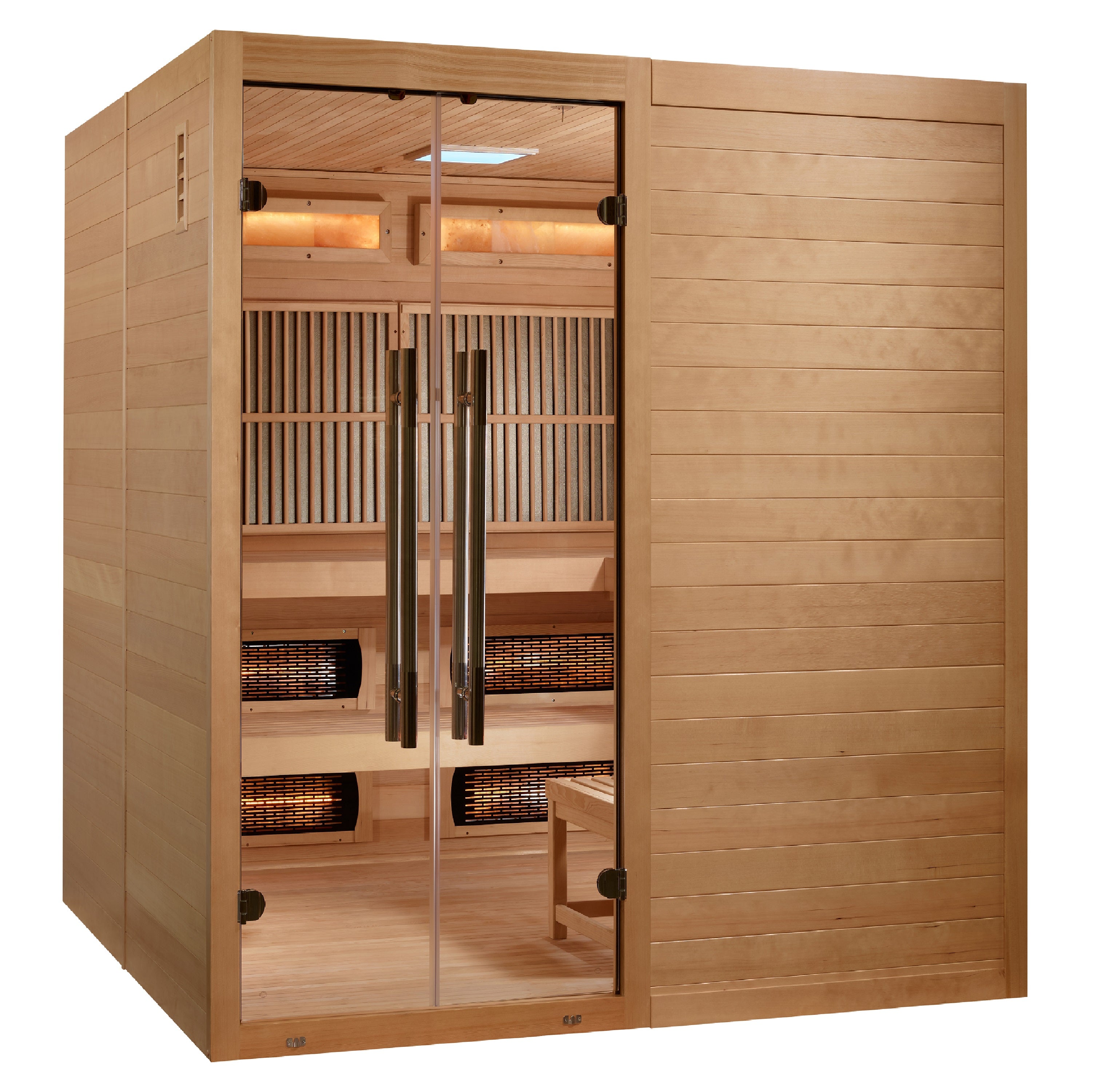 Golden Designs Toledo 6-Person Indoor Hybrid Sauna with Full Spectrum Infrared & Stove
