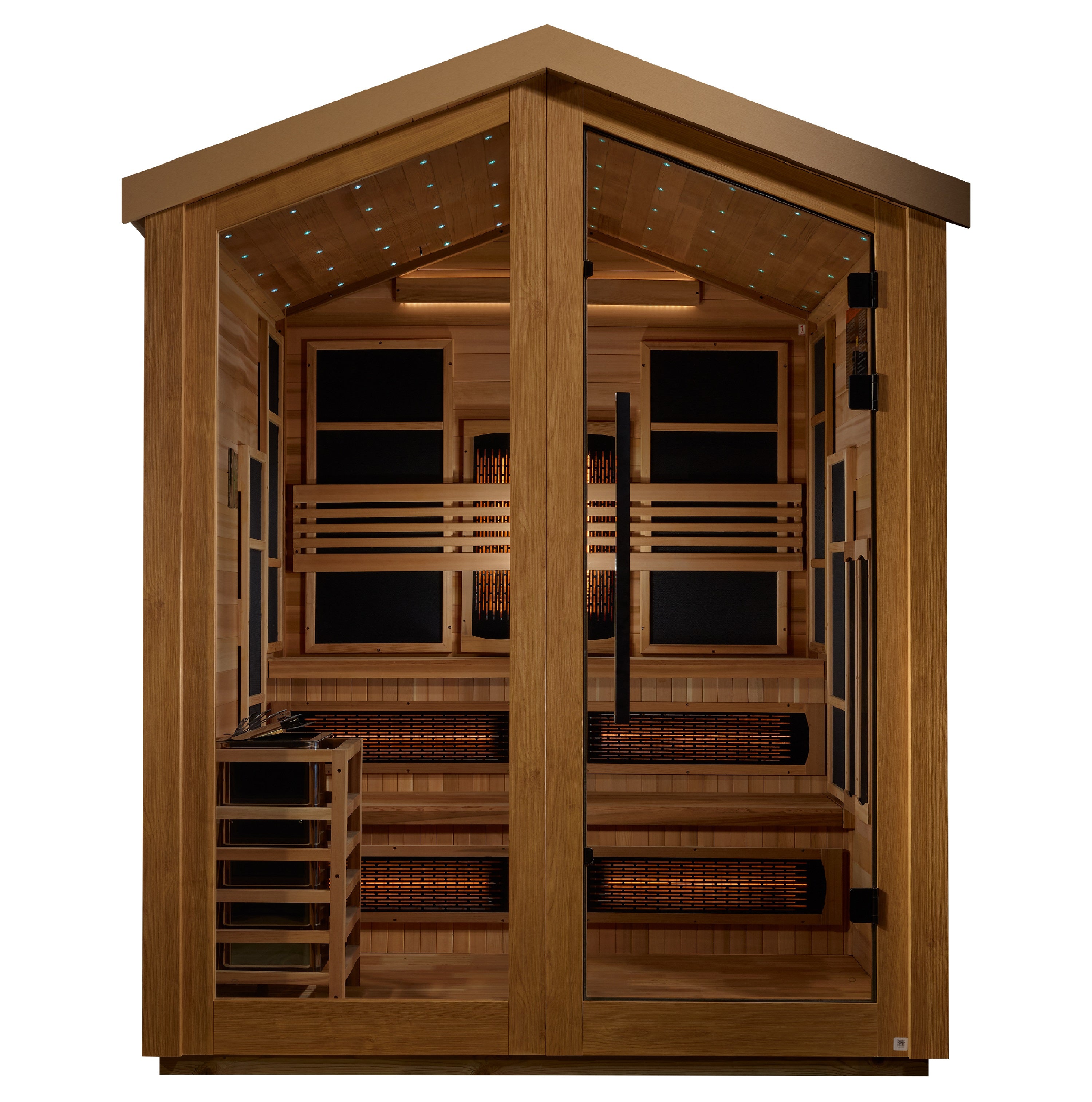 Golden Designs Kaskinen 6-Person Outdoor Hybrid Sauna with Full Spectrum Infrared & Traditional Stove