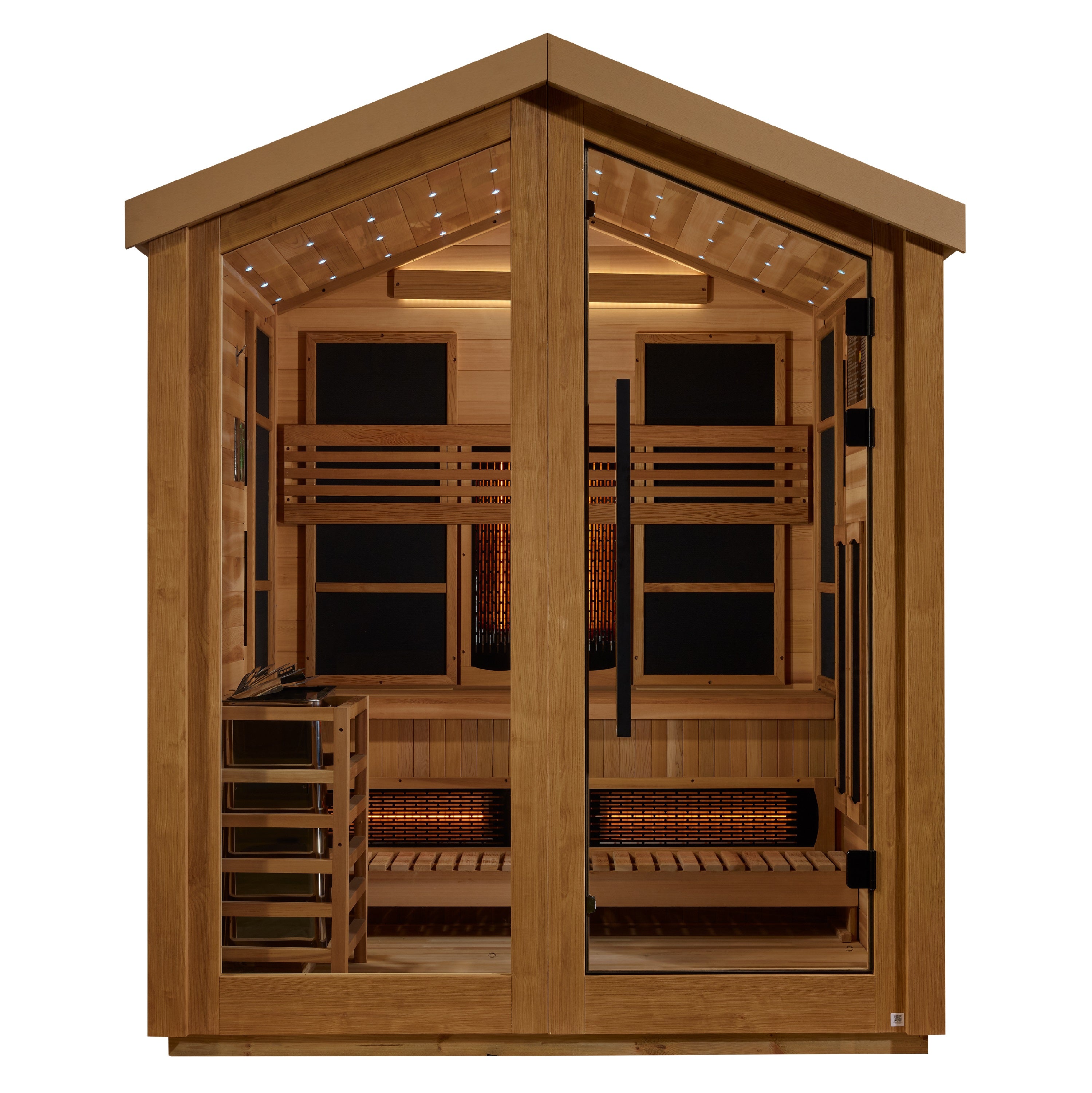 Golden Designs Loviisa 3-Person Outdoor Hybrid Sauna with Full Spectrum Infrared & Traditional Stove