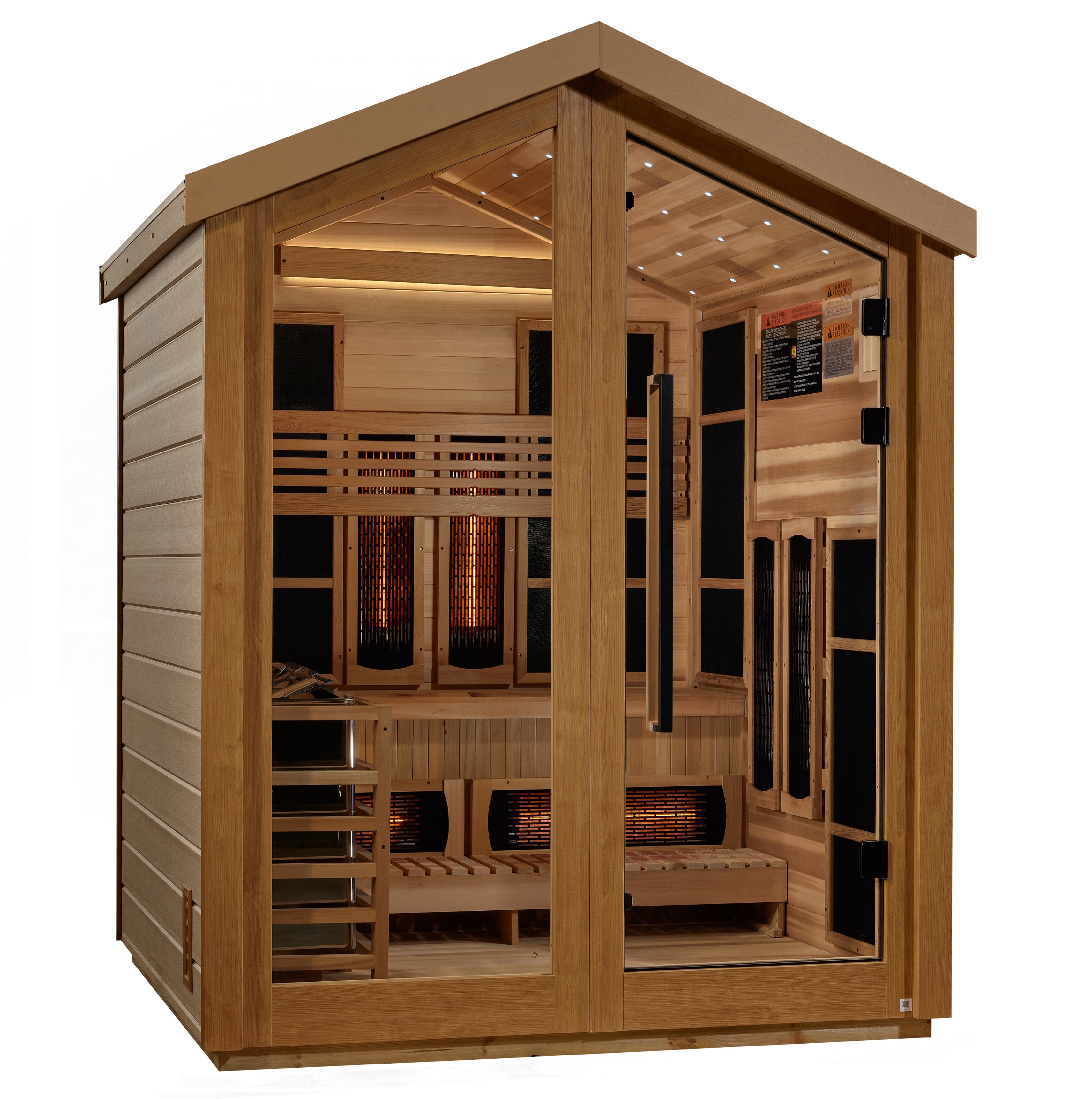 Golden Designs Loviisa 3-Person Outdoor Hybrid Sauna with Full Spectrum Infrared & Traditional Stove