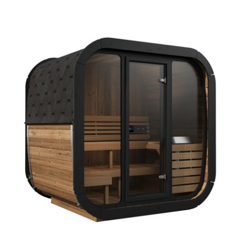 SaunaLife Model CL5G Outdoor Sauna Kit | 4-Person Cube-Series | Thermo-Spruce