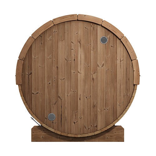 SaunaLife Model E8 Ergo Outdoor Barrel Sauna Kit | 6-Person | Thermo-Spruce