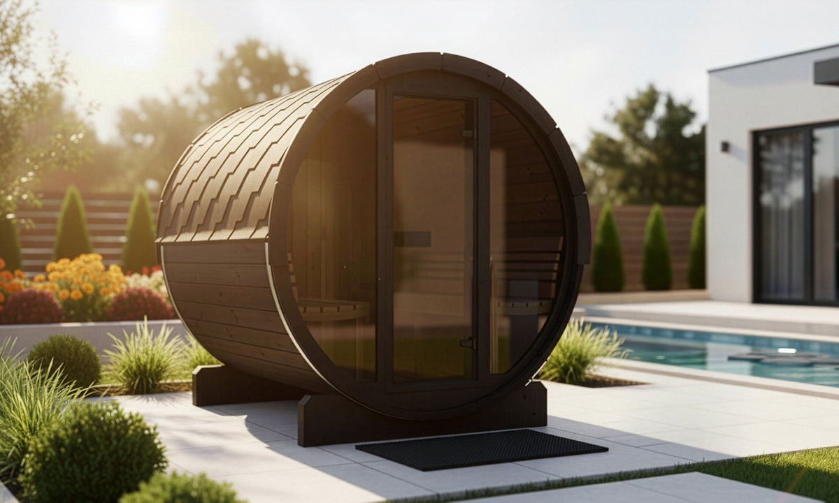 SaunaLife E8GB Black Barrel Sauna Kit – Up to 6 People – DIY Paint Included