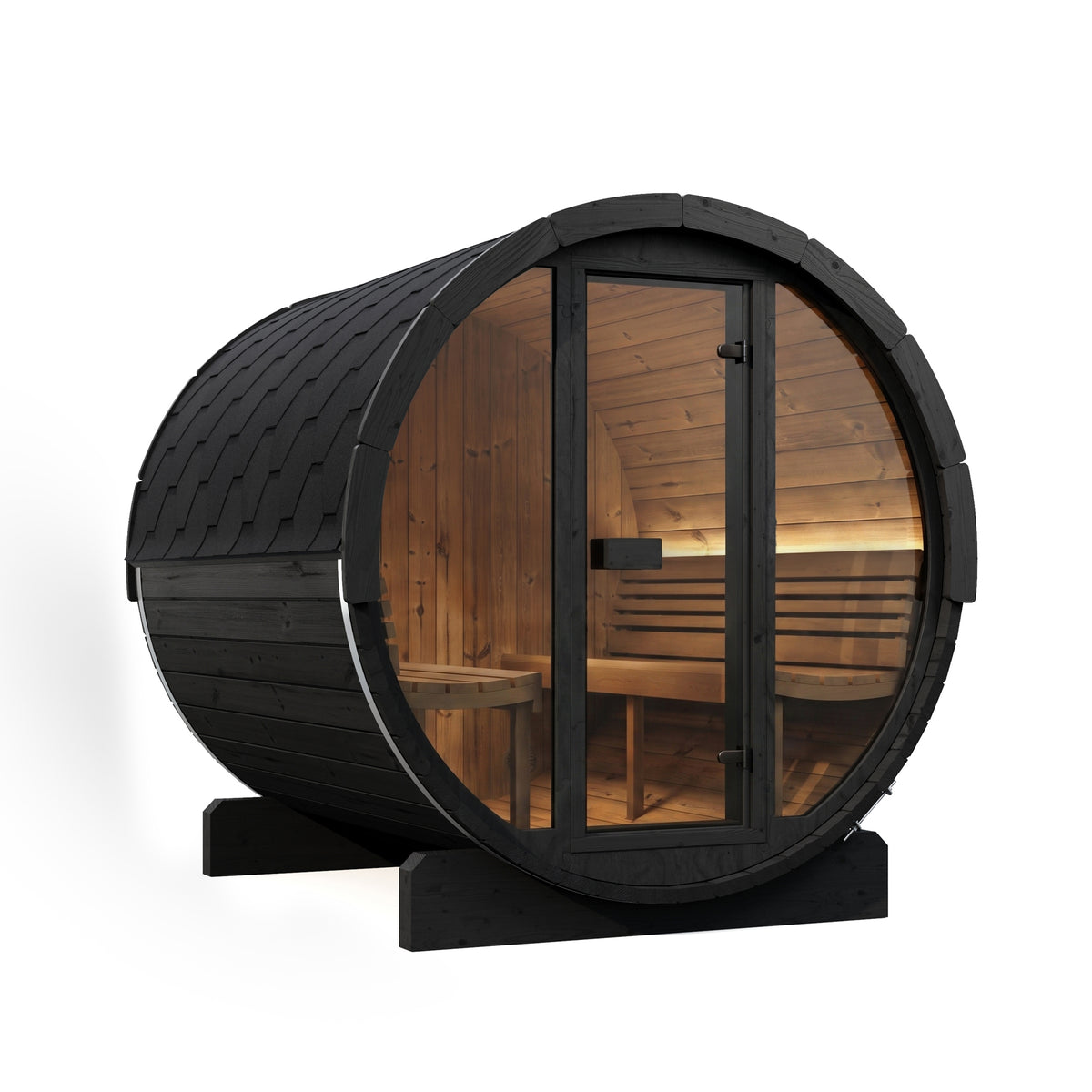 SaunaLife E8GB Black Barrel Sauna Kit – Up to 6 People – DIY Paint Included