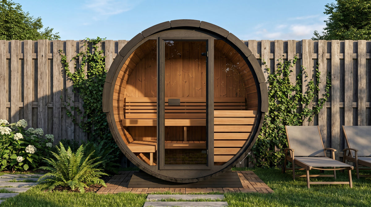 SaunaLife EE6GB Black Barrel Sauna Kit – Up to 4 People – DIY Paint Included