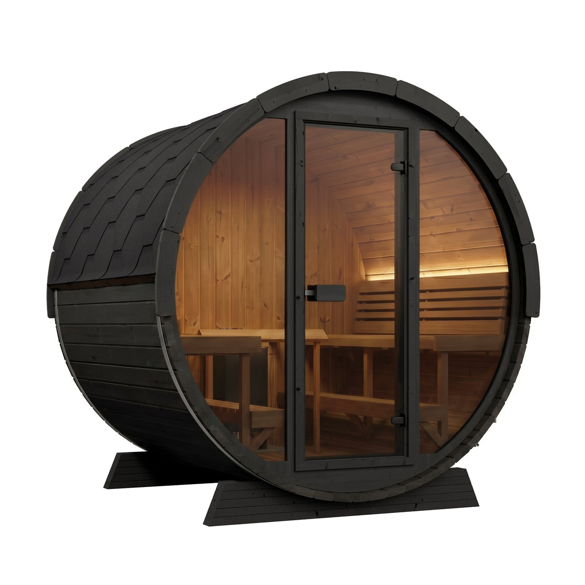 SaunaLife EE8GB Black Barrel Sauna Kit – Up to 6 People – DIY Paint Included
