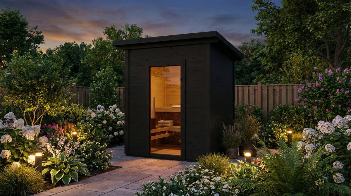 SaunaLife G2B Black Outdoor Sauna Kit – Up to 4 People – DIY Paint Included