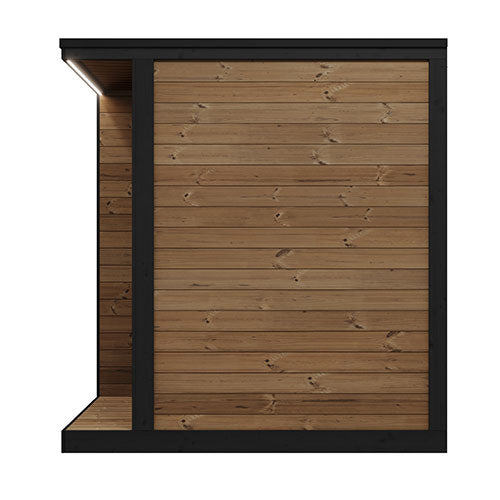 SaunaLife GL4 4-Person Outdoor Traditional Sauna Kit with Glass Front