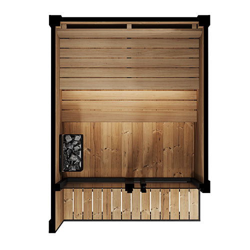 SaunaLife GL4 4-Person Outdoor Traditional Sauna Kit with Glass Front