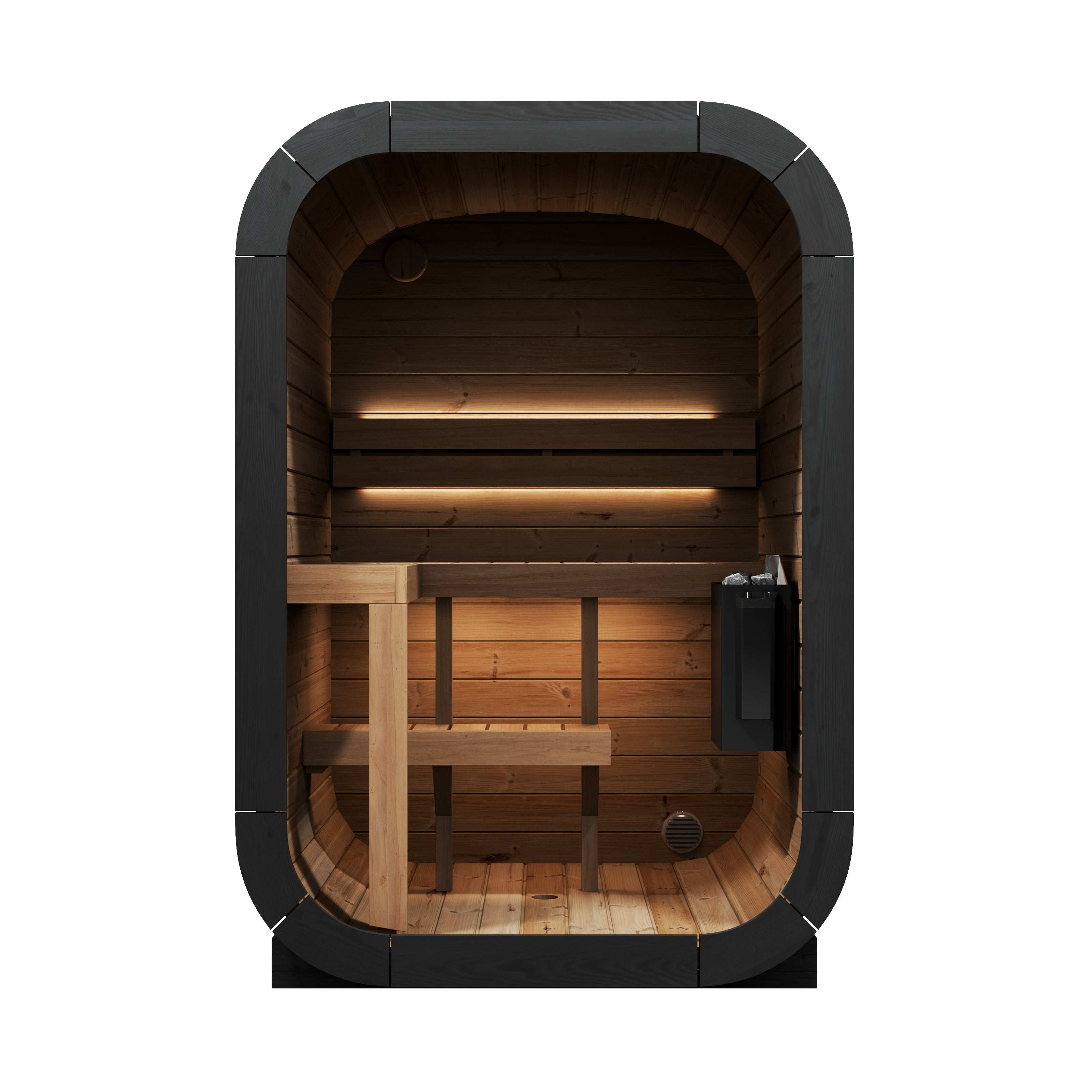 SaunaLife CL3G Cube-Series 2-Person Outdoor Home Sauna Kit