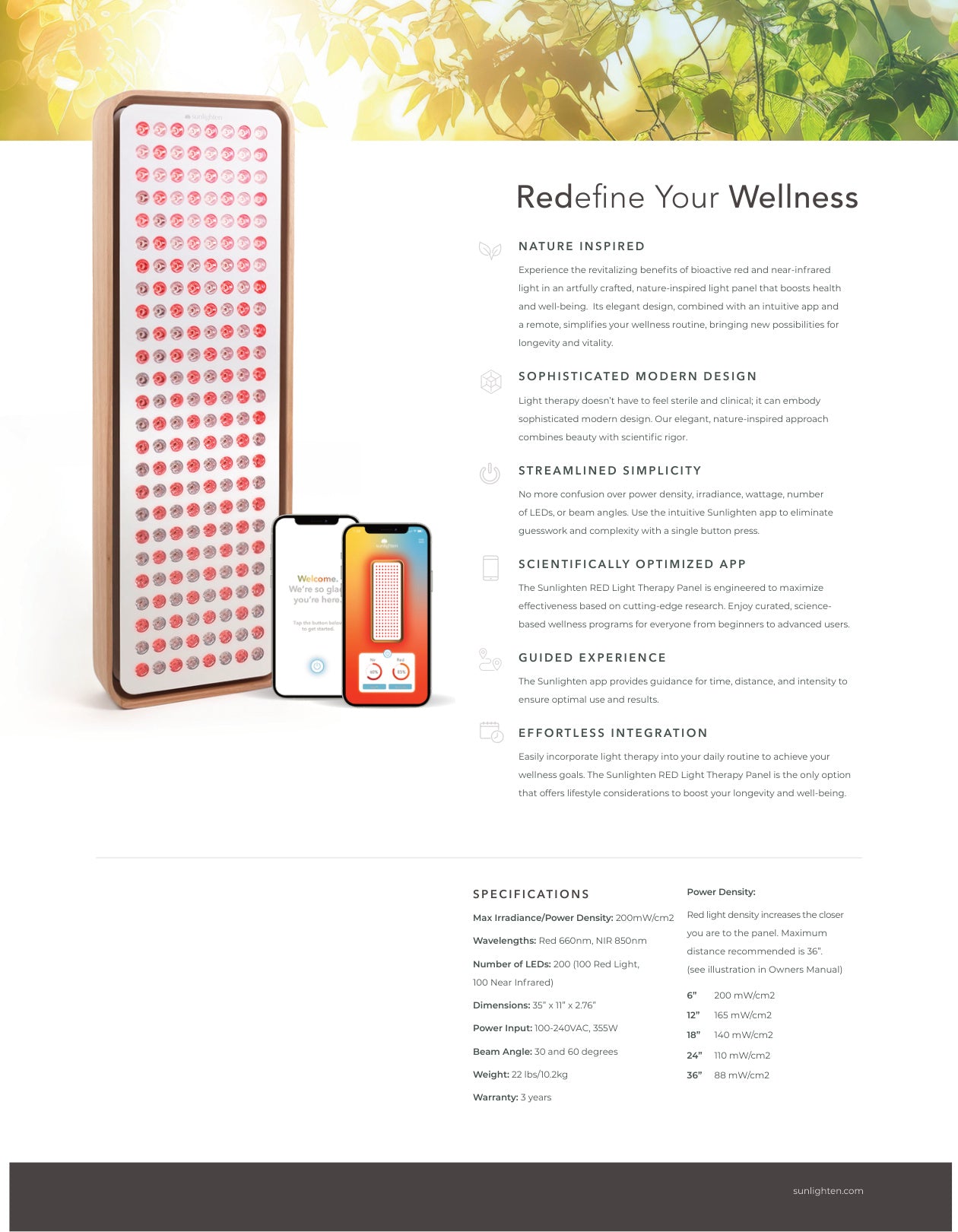 Sunlighten RED Light Therapy Panel – Full-Body Red Light Therapy for Home Recovery