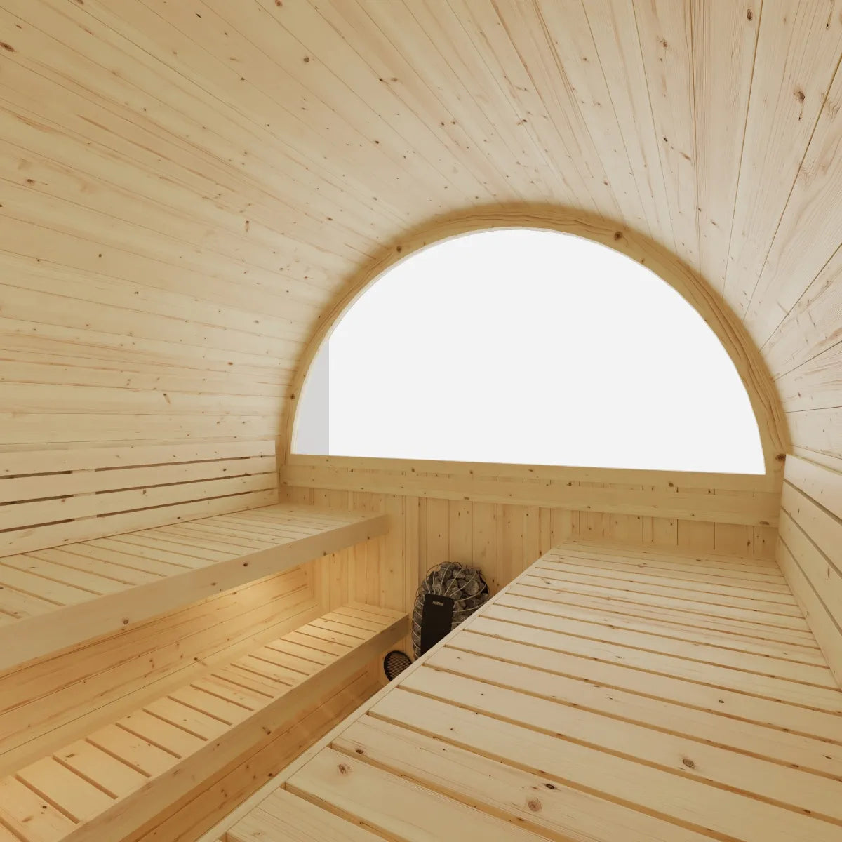Vassa Finnish Barrel Sauna with WiFi Electric Heater for Outdoor Traditional Sauna Bathing