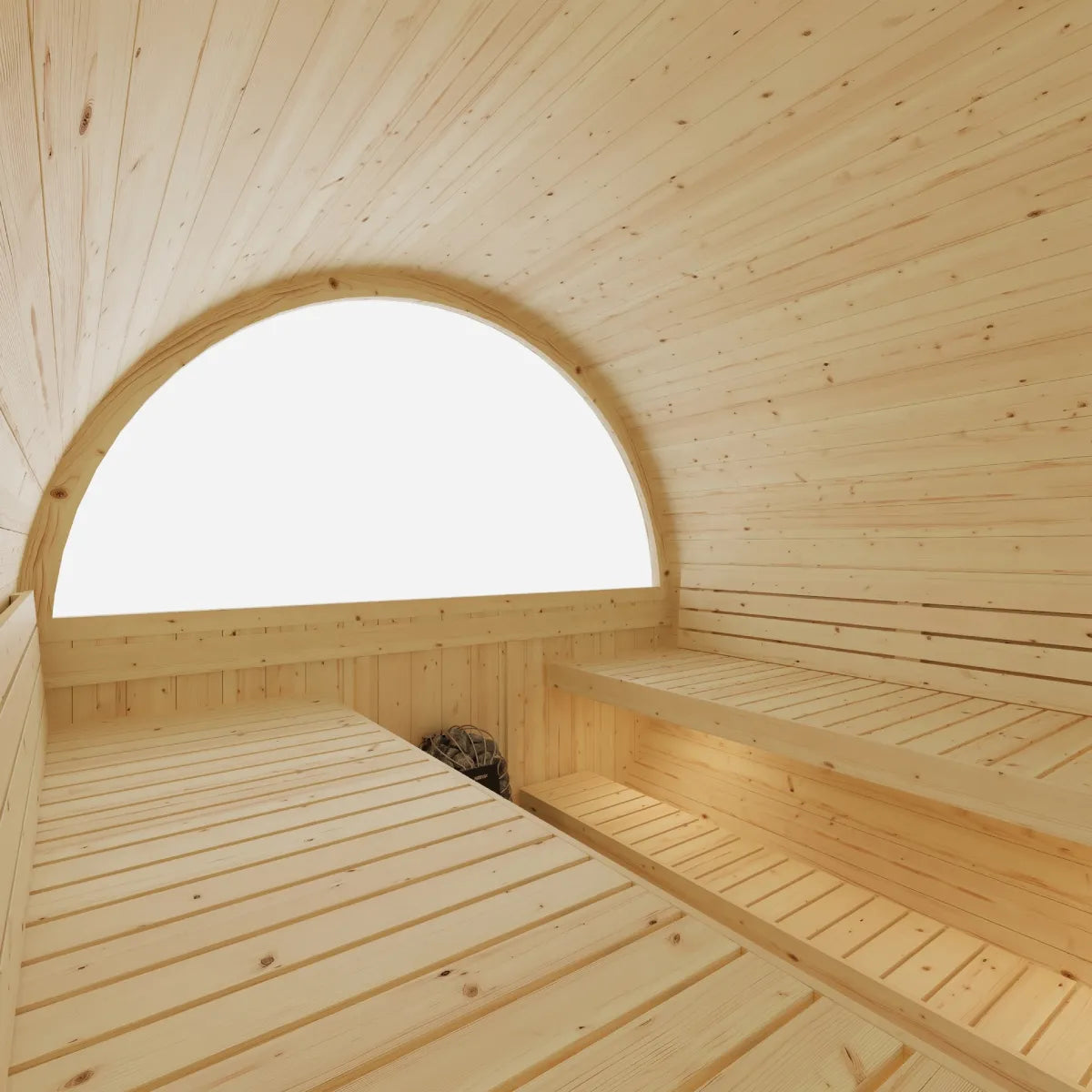 Vassa Finnish Barrel Sauna with WiFi Electric Heater for Outdoor Traditional Sauna Bathing