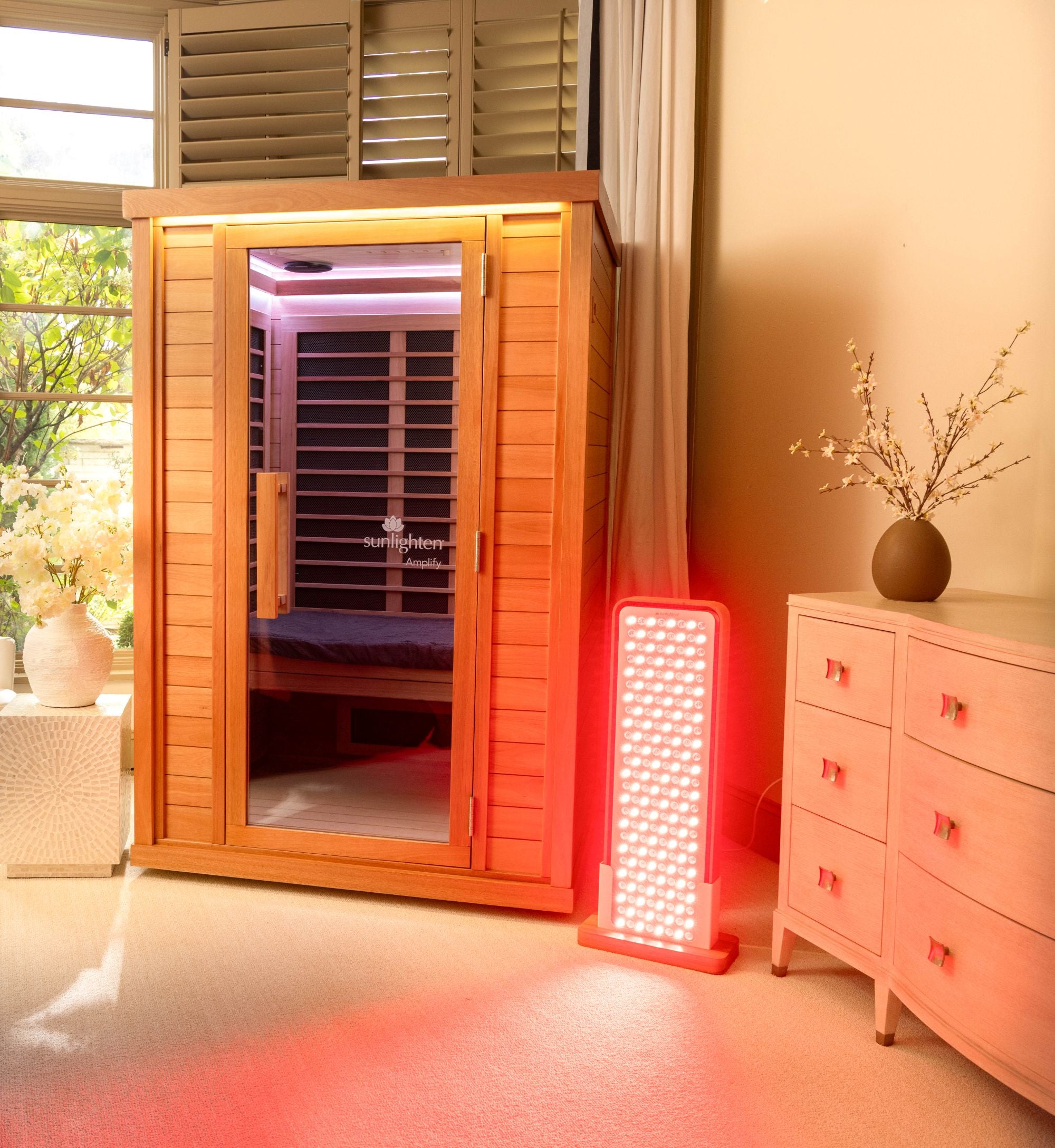 Sunlighten Amplify II 2-Person Full Spectrum Infrared Sauna for Indoor Home Recovery