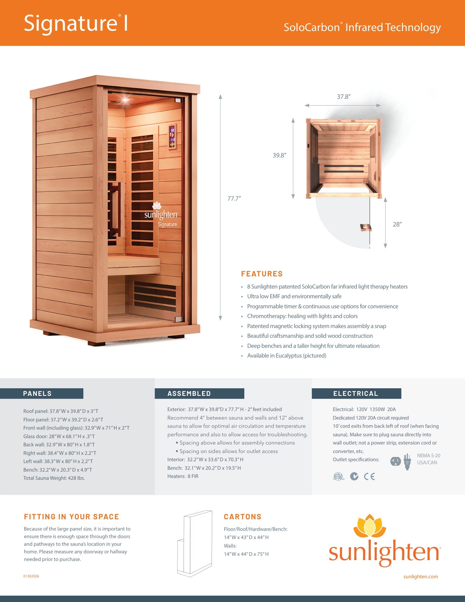 Sunlighten Signature I 1-Person FAR Infrared Sauna for Indoor Home Wellness